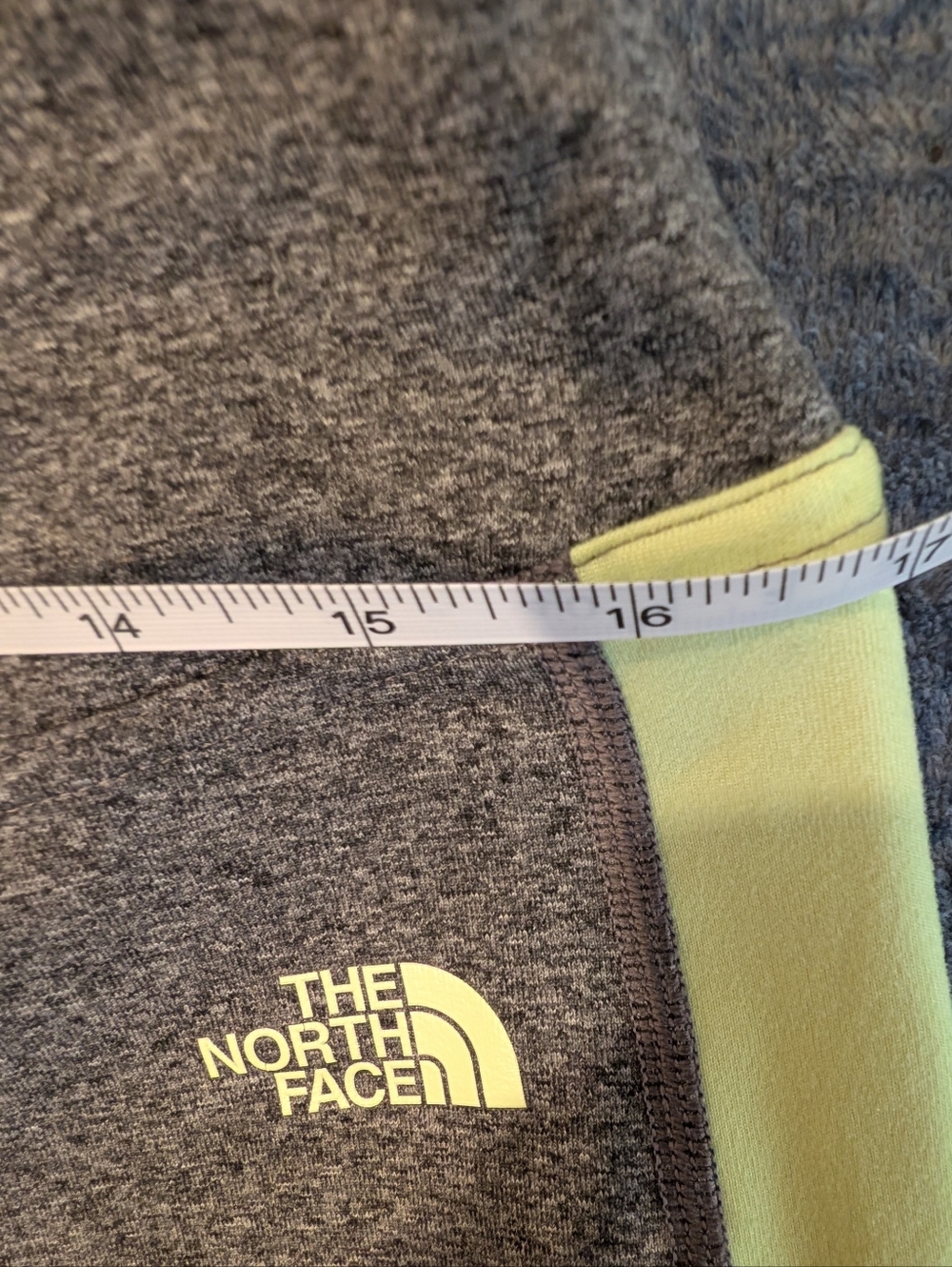 The North Face Large Heather Gray Leggings with Lime Accents - Picture 5 of 5